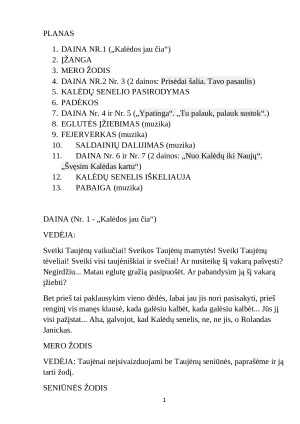 Miesto Kalėdų eglutės įžiebimas scenarijus