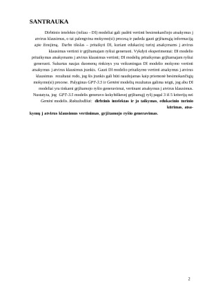 Dirbtinio intelekto taikymas kuriant edukacinj turinj atsakymų j atvirus klausimus vertinimas ir grjžtamojo ryšio generavimas. Paveikslėlis 2