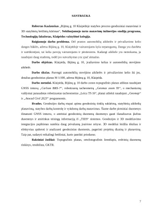 STATYBOS PROCESO GEODEZINIAI MATAVIMAI IR 3D STATYBINIŲ BRĖŽINIŲ KŪRIMAS. Paveikslėlis 8