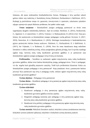 PEDAGOGŲ IR TĖVŲ PARTNERYSTĖ UGDANT TREJŲ-KETVERIŲ METŲ VAIKŲ KASDIENINIO GYVENIMO ĮGŪDŽIUS. Paveikslėlis 9