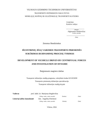 IŠCENTRINIŲ JĖGŲ VAROMOS TRANSPORTO PRIEMONĖS SUKŪRIMAS IR DINAMINIŲ PROCESŲ TYRIMAS. Paveikslėlis 2