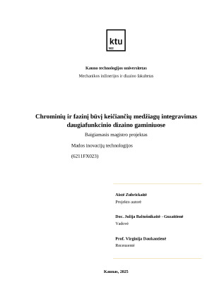 Chrominių ir fazinį būvį keičiančių medžiagų integravimas daugiafunkcinio dizaino gaminiuose. Paveikslėlis 2