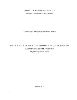 COVID-19 ĮTAKA X KARTOS SOLO VERSLO ATSTOVŲ KOMUNIKACIJAI SOCIALINIAME TINKLE FACEBOOK