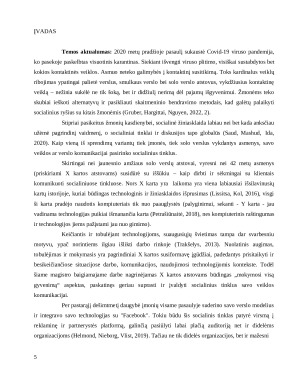COVID-19 ĮTAKA X KARTOS SOLO VERSLO ATSTOVŲ KOMUNIKACIJAI SOCIALINIAME TINKLE FACEBOOK. Paveikslėlis 5