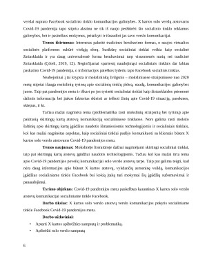 COVID-19 ĮTAKA X KARTOS SOLO VERSLO ATSTOVŲ KOMUNIKACIJAI SOCIALINIAME TINKLE FACEBOOK. Paveikslėlis 6