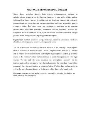 Akcinių bendrovių įstatymo 461 straipsnyje numatyto bendrovės akcijų išpirkimo instituto teorinės ir praktinės problemos. Paveikslėlis 2