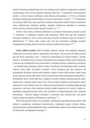 Perforacija dėl endoskopinės retrogradinės cholangiopankreatografijos. Paveikslėlis 9
