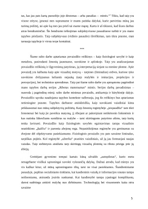 Šviesos medžioklė apie povaizdžio reiškinį tapyboje. Paveikslėlis 5
