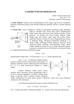 Lazerio šviesos difrakcija (2). Paveikslėlis 1