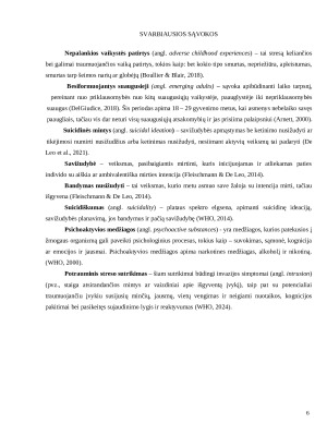 Nepalankių vaikystės patirčių, suicidiškumo, psichoaktyvių medžiagų vartojimo ir potrauminio streso sutrikimo ryšys. Paveikslėlis 6