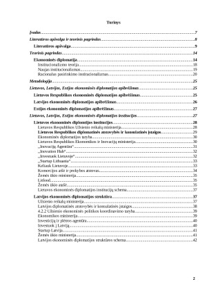 Lietuvos, Latvijos ir Estijos Ekonominė diplomatija. Institucijų analizė. Paveikslėlis 2