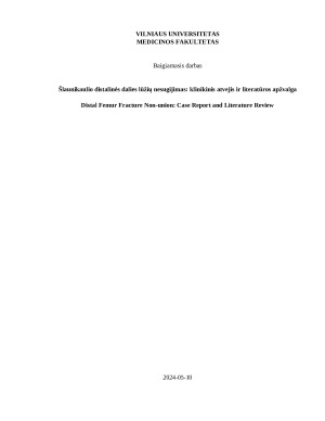 Šlaunikaulio distalinės dalies lūžių nesugijimas klinikinis atvejis ir literatūros apžvalga