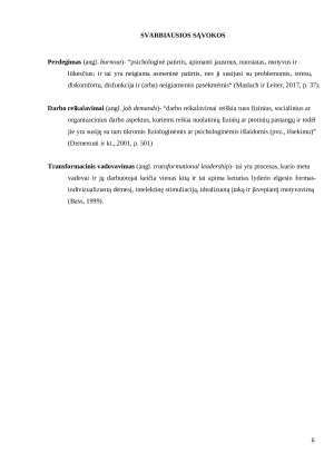 Transformacinio vadovavimo vaidmuo darbo reikalavimų ir perdegimo sąsajoms. Paveikslėlis 6