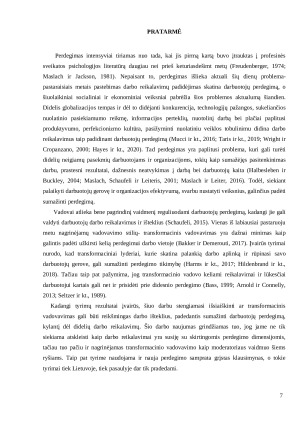 Transformacinio vadovavimo vaidmuo darbo reikalavimų ir perdegimo sąsajoms. Paveikslėlis 7