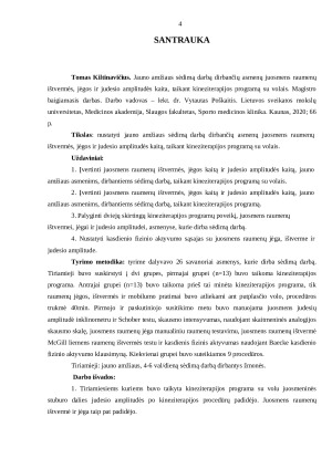 JAUNO AMŽIAUS SĖDIMĄ DARBĄ DIRBANČIŲ ASMENŲ JUOSMENS RAUMENŲ IŠTVERMĖS, JĖGOS IR JUDESIO AMPLITUDĖS KAITA, TAIKANT KINEZITERAPIJOS PROGRAMĄ SU VOLAIS. Paveikslėlis 4