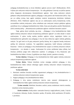 Pedagogų ir tėvų bendradarbiavimo būdai ugdant mokinių mokymosi mokytis kompetenciją pradiniame ugdyme. Paveikslėlis 7