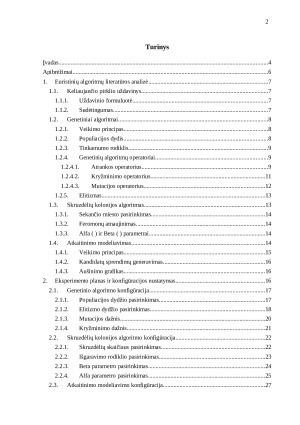 Genetinio algoritmo lyginimas su kitais euristiniais optimizavimo metodais keliaujančio pirklio uždaviniui spręsti. Paveikslėlis 2