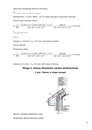 Lenkiamos metalinės perdangos skaičiavimas. Paveikslėlis 3