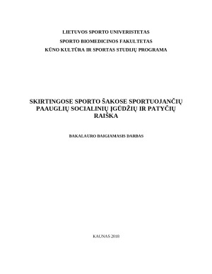 SKIRTINGOSE SPORTO ŠAKOSE SPORTUOJANČIŲ PAAUGLIŲ SOCIALINIŲ ĮGŪDŽIŲ IR PATYČIŲ RAIŠKA