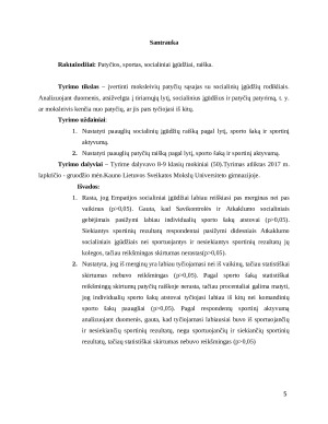 SKIRTINGOSE SPORTO ŠAKOSE SPORTUOJANČIŲ PAAUGLIŲ SOCIALINIŲ ĮGŪDŽIŲ IR PATYČIŲ RAIŠKA. Paveikslėlis 5