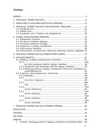 Paslaugų teikimo sąlygų panaudojamumas taikant informacijos vaizdavimo principus. Paveikslėlis 4
