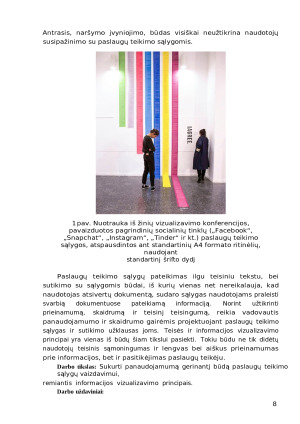Paslaugų teikimo sąlygų panaudojamumas taikant informacijos vaizdavimo principus. Paveikslėlis 8