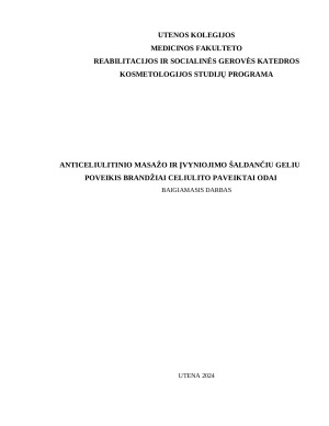 ANTICELIULITINIO MASAŽO IR ĮVYNIOJIMO ŠALDANČIU GELIU POVEIKIS BRANDŽIAI CELIULITO PAVEIKTAI ODAI