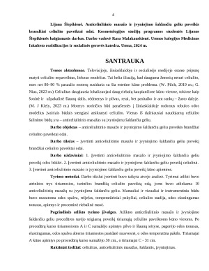 ANTICELIULITINIO MASAŽO IR ĮVYNIOJIMO ŠALDANČIU GELIU POVEIKIS BRANDŽIAI CELIULITO PAVEIKTAI ODAI. Paveikslėlis 4