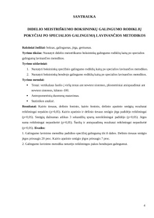 DIDELIO MEISTRIŠKUMO BOKSININKŲ GALINGUMO RODIKLIŲ POKYČIAI PO SPECIALIOS GALINGUMĄ LAVINANČIOS METODIKOS. Paveikslėlis 4