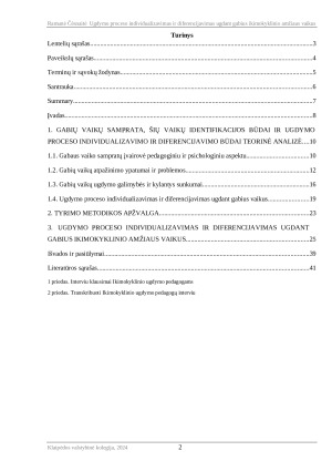 UGDYMO PROCESO INDIVIDUALIZAVIMAS IR DIFERENCIJAVIMAS UGDANT GABIUS IKIMOKYKLINIO AMŽIAUS VAIKUS. Paveikslėlis 2