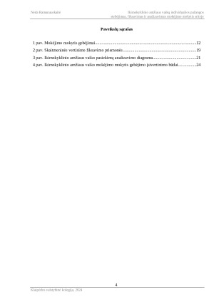 IKIMOKYKLINIO AMŽIAUS VAIKŲ INDIVIDUALIOS PAŽANGOS STEBĖJIMAS, FIKSAVIMAS IR ANALIZAVIMAS MOKĖJIMO MOKYTIS SRITYJE. Paveikslėlis 4