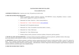 MATEMATIKOS MOKYMO 5 KLASĖJE  ILGALAIKIS PLANAS. Paveikslėlis 1