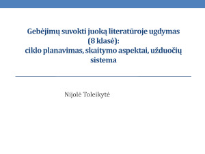 N. Toleikytė. Gebėjimų suvokti juoką ugdymas 8 klasėje mokomoji medž