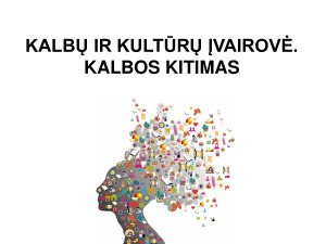 Kalbų ir kultūrų įvairovė. Kalbos kitimas (9 kl.) mokomoji medž