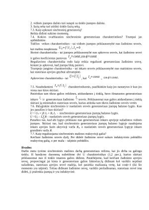 Lygiagretusis sinchroninės mašinos darbas su galingu tinklu. Paveikslėlis 5