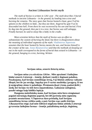 Ancient Lithuanian Soviet myth. Paveikslėlis 1