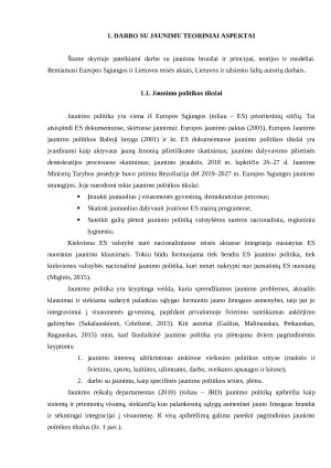 Darbo su jaunimu paslaugos teikiamos Vilniaus m. savivaldybeje. Paveikslėlis 3