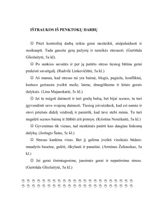 KAS GALI SUKELTI STRESĄ. Pamokų planai 5 kl. Paveikslėlis 8