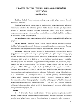 PILATESO PRATIMŲ POVEIKIS 6 – 10 METŲ ŠOKĖJŲ FIZINĖMS YPATYBĖMS. Paveikslėlis 3