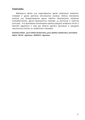 Garso šaltinio lokalizavimas su MUSIC, SPR­PHAT algoritmais ir neuroniniais tinklais. Paveikslėlis 2