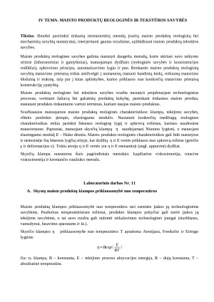 Maisto produktų reologinės ir tekstūros savybės