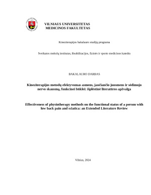 Kineziterapijos metodų efektyvumas asmens, jaučiančio juosmens ir sėdimojo nervo skausmą, funkcinei būklei išplėstinė literatūros apžvalga
