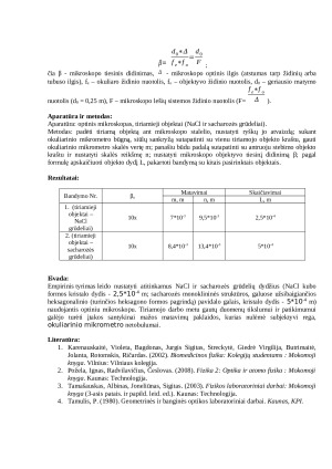 Mažų dydžių matavimas mikroskopu. Paveikslėlis 3