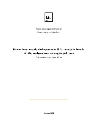 Romantinių santykių darbe pasekmės iš darbuotojų ir žmonių išteklių valdymo profesionalų perspektyvos