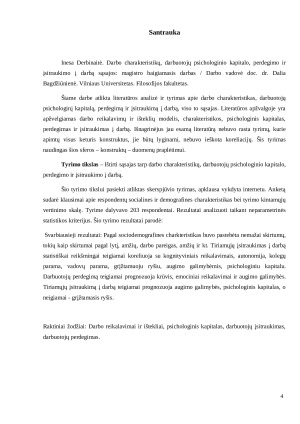 Darbo charakteristikų, darbuotojų psichologinio kapitalo, perdegimo ir įsitraukimo į darbą sąsajos. Paveikslėlis 4