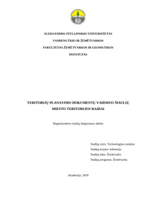 TERITORIJŲ PLANAVIMO DOKUMENTŲ VAIDMUO ŠIAULIŲ MIESTO TERITORIJOS RAIDAI. Paveikslėlis 1