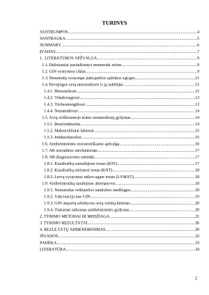 Avių virškinamojo trakto nematodų rezistentiškumas antihelmintinėms medžiagoms Marijampolės rajone. Paveikslėlis 2