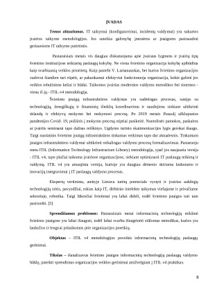INOVATYVIOS ITIL-V4 METODOLOGIJOS TAIKYMAS ŠVIETIMO ĮSTAIGOS IKT PASLAUGŲ ADMINISTRAVIME. Paveikslėlis 8
