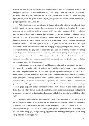 STUDENTŲ STUDIJŲ METU PATIRIAMO STRESO BEI STRESO ĮVEIKOS STRATEGIJŲ SĄSAJOS SU PASITENKINIMU STUDIJOMIS. Paveikslėlis 10
