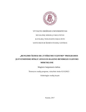 „RENGIMO ŠEIMAI IR LYTIŠKUMO UGDYMO“ PROGRAMOS ĮGYVENDINIMO BŪKLĖ JONAVOS RAJONO BENDROJO UGDYMO MOKYKLOSE